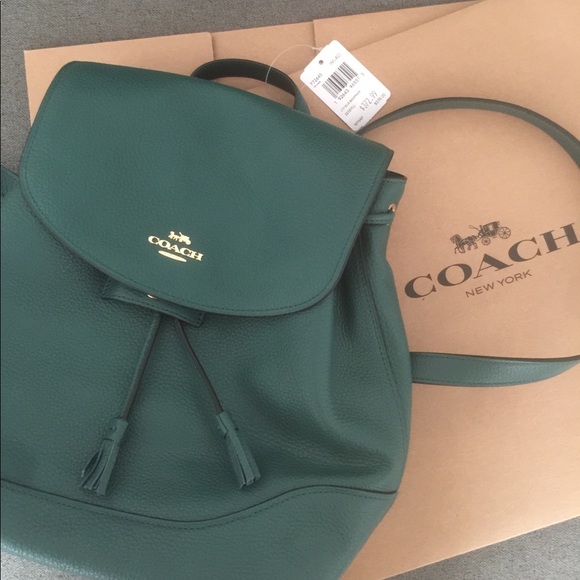 coach green backpack